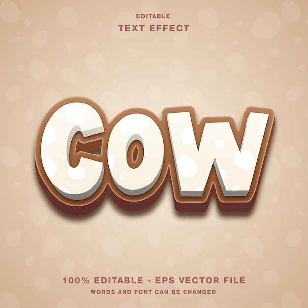 Cow 3d cartoon editable text effect