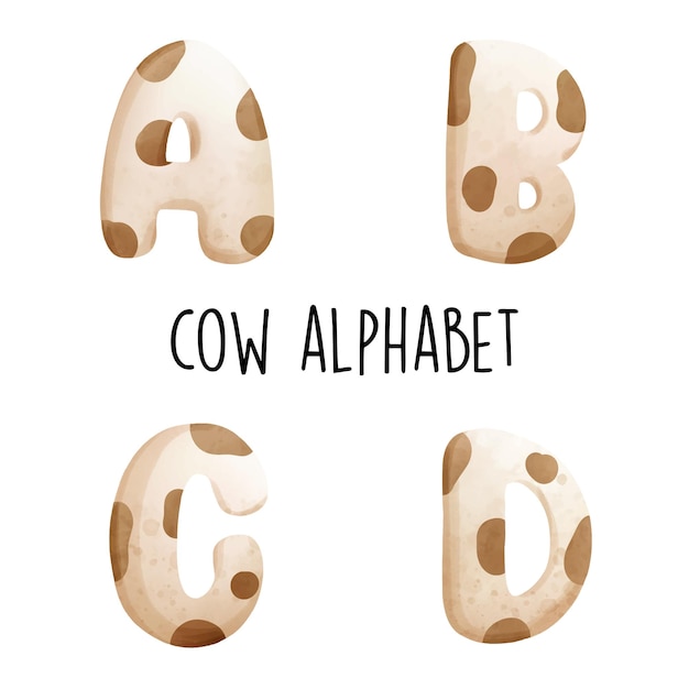 Cow alphabet Vector illustration