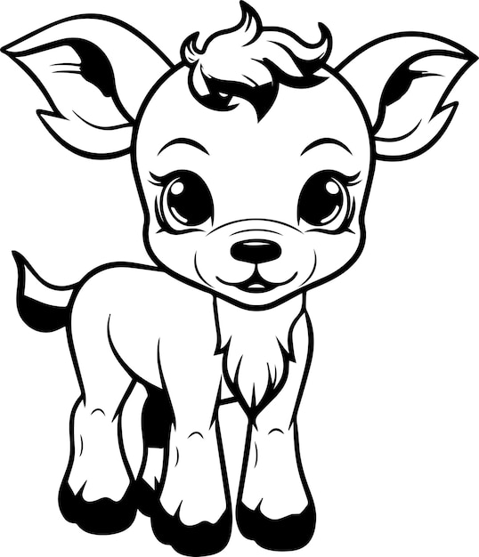 Vector cow animal vector coloring page