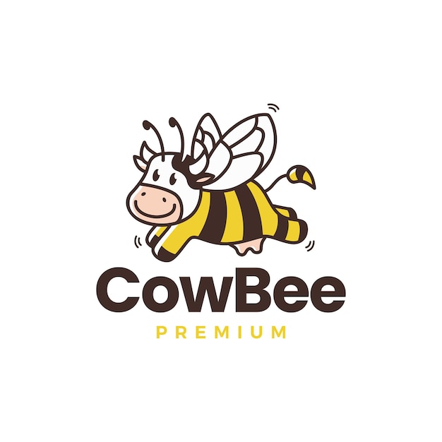 Cow bee logo template