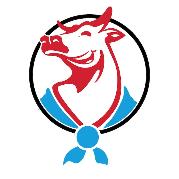 Vector cow and bulls logo illustration