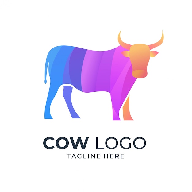 Logo colorato di mucca