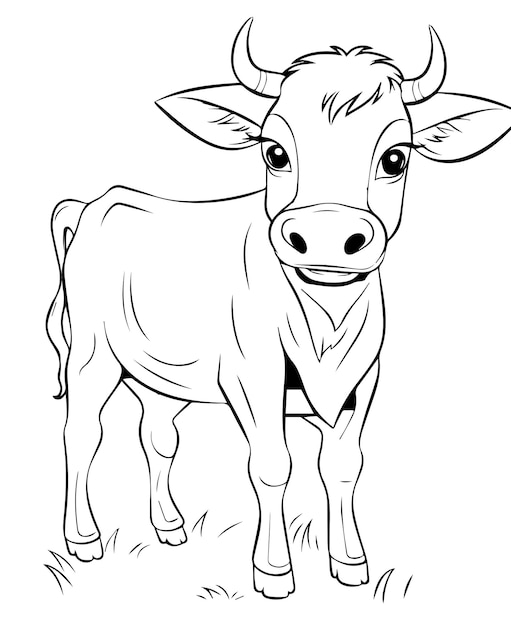 cow coloring page for kids