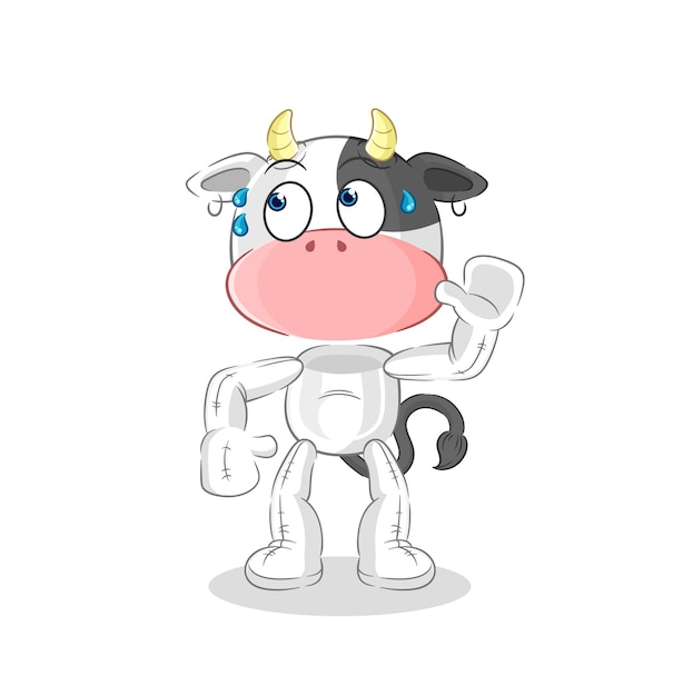 Vector cow eavesdropping vector cartoon character