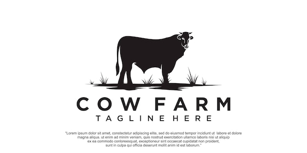 Cow farm icon logo design vector illustration Premium Vector