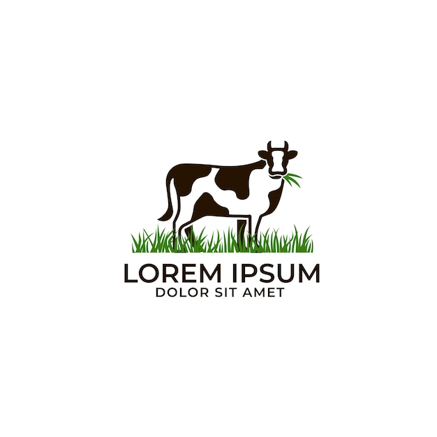 Vettore logo dell'azienda agricola della mucca