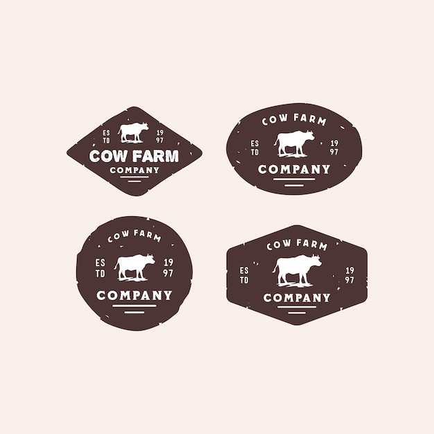 Cow farm vintage badge