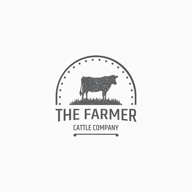 Cow farming logo template