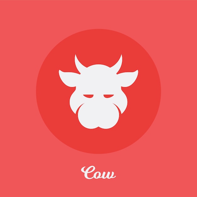 Корова плоский значок дизайн, элемент символа логотипа