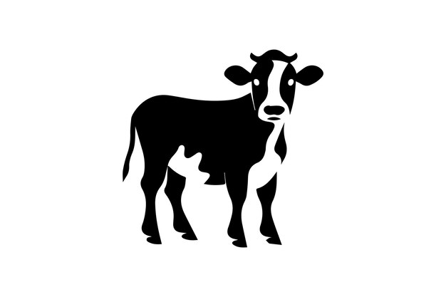 Vettore icona piatta di mucca