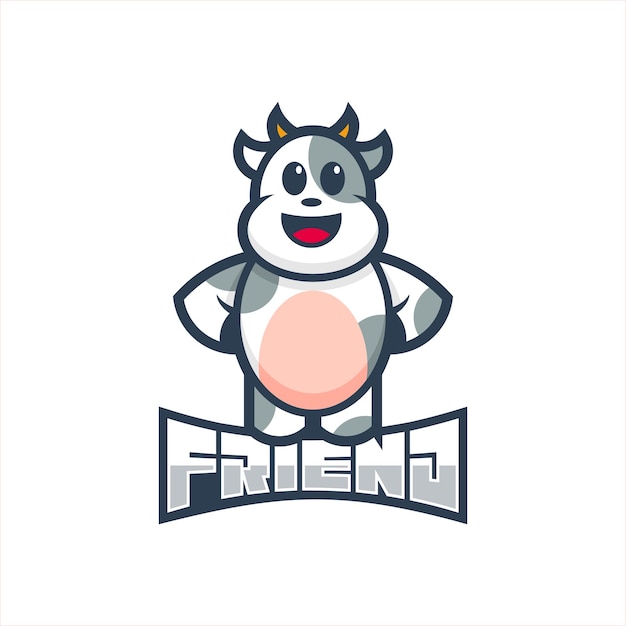 Cow friend mascot design vector