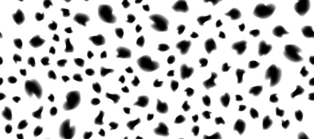 Vector cow fur black and white simple seamless pattern