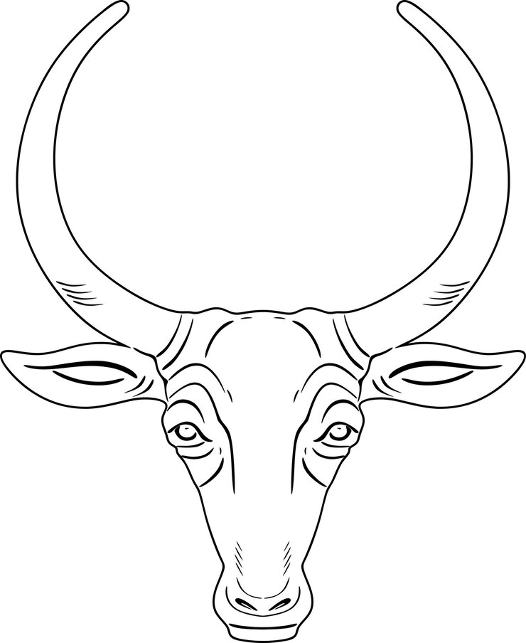 cow or gazelle horns handmade silhouette logo collection nr 1