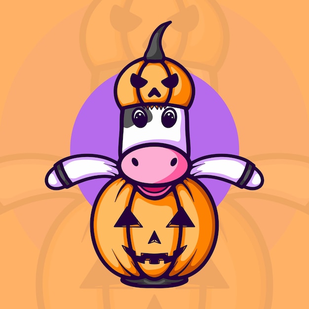 Vector cow halloween character