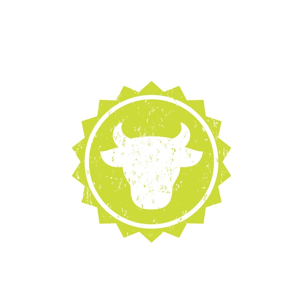 Cow head, cattle farm logo, vector badge