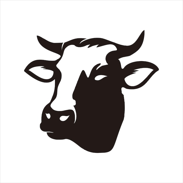 Vettore modello di progettazione logo testa di mucca, illustrazione vettoriale