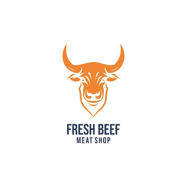 cow head logo design template