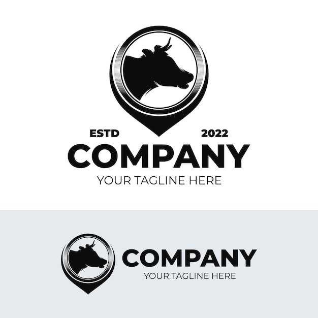 Шаблон дизайна логотипа головы коровы