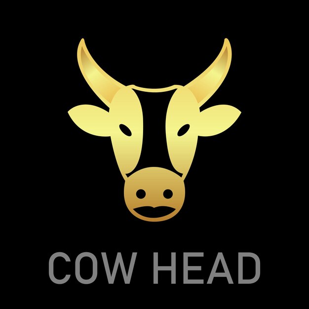 Vector cow head logo design vector iamge