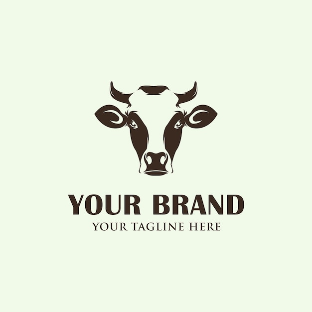 Vector cow head logo design vector illustration