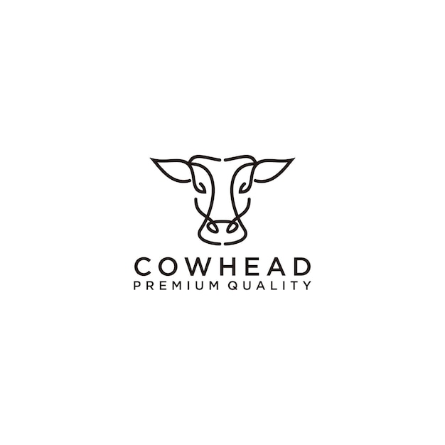 Cow head logo desing icon vector