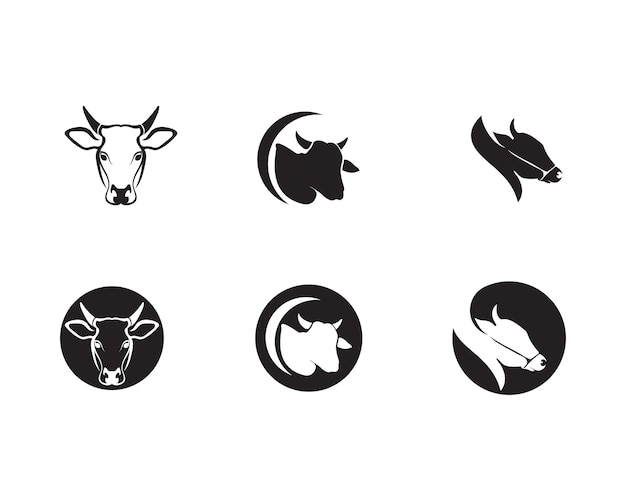 Vector cow head logo template vector