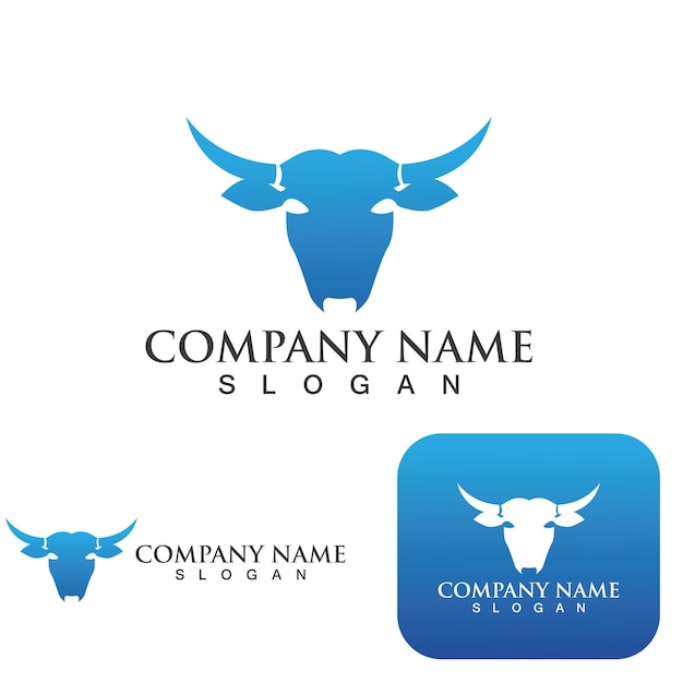 Cow head and logo vector template