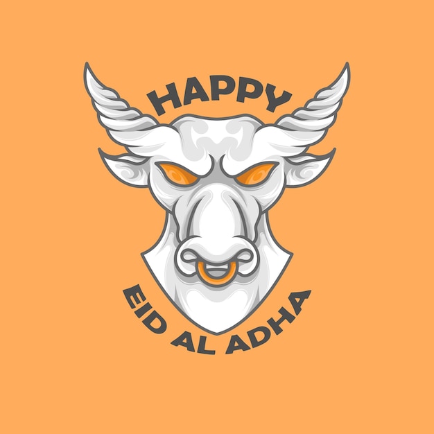 Cow head mascot eid al adha