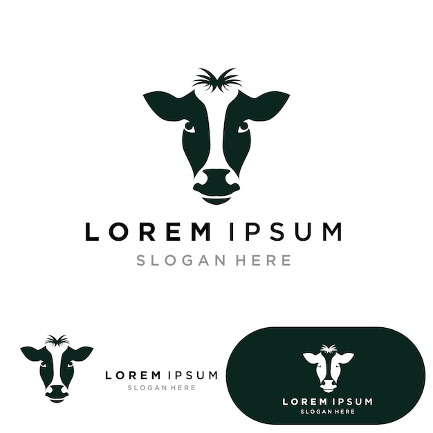 Cow head symbols and logo vector template