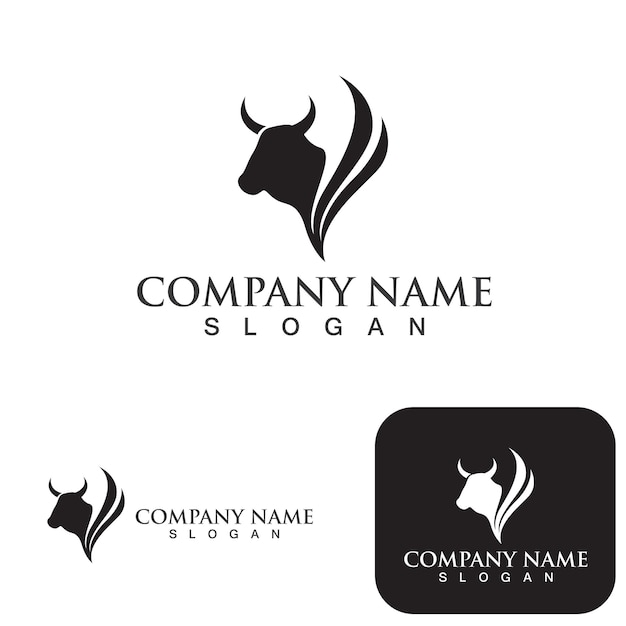 Cow head symbols and logo vector template