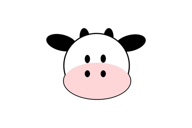 A cow head with a pink nose and a pink nose.