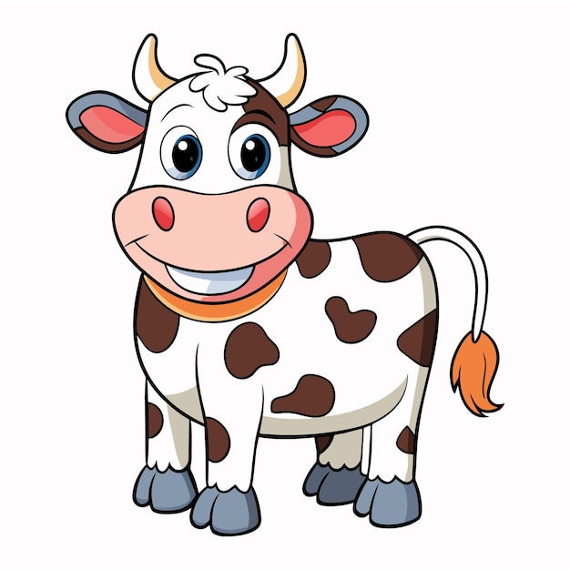 Cow heifer ladybird pet vector illustration draw cartoon pretty cute