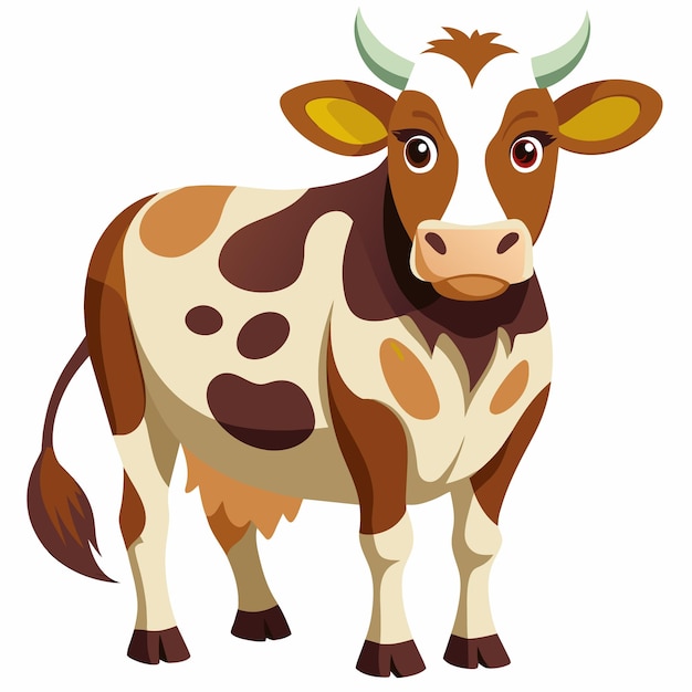 Vector cow heifer ladybird pet vector illustration draw cartoon pretty cute