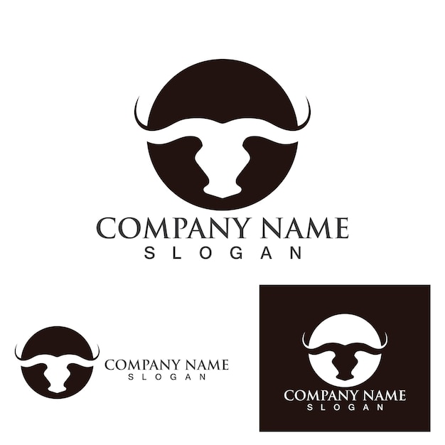 Cow horn  logo template vector icon