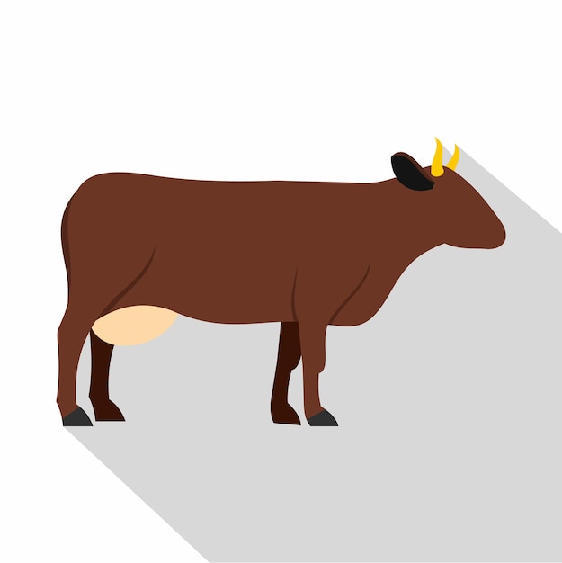 Вектор Иконка коровы плоская иллюстрация иконки вектора коровы для паутины
