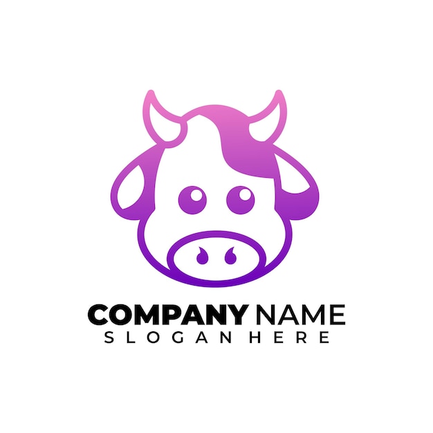 Cow line art logo