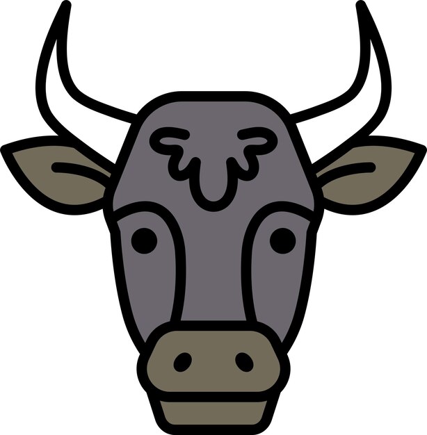 cow in line icon style