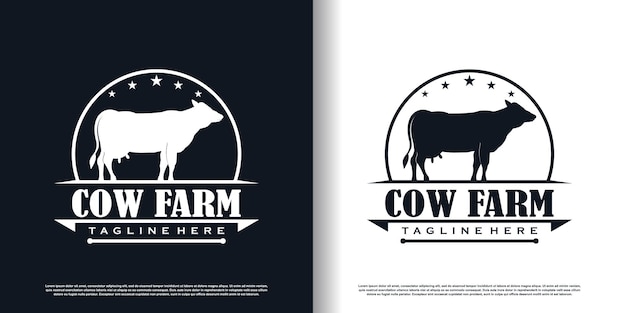 Cow logo design for business Premium Vector