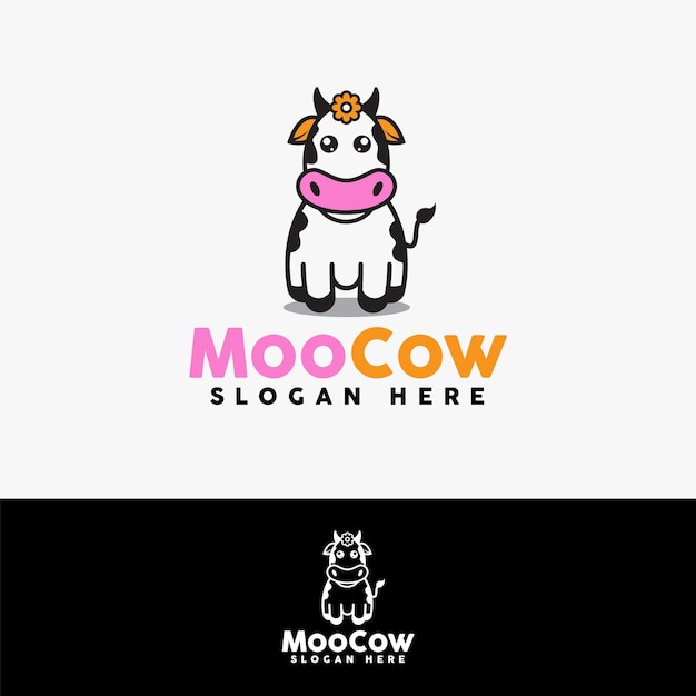 Vector cow logo design template