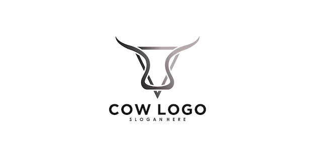 牛のロゴのデザインのベクトル