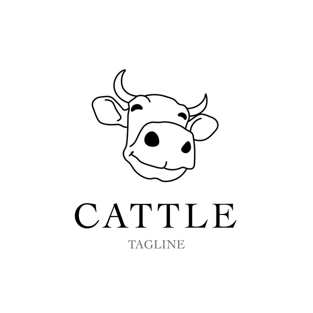 Cow logo simple illustration graphic cow element icon