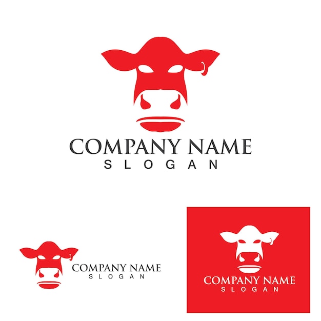 Cow Logo Template vector icon illustration design