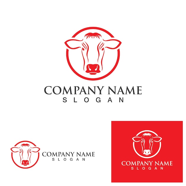 Cow Logo Template vector icon illustration design