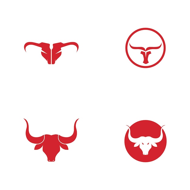 牛のロゴのテンプレートベクトルアイコン