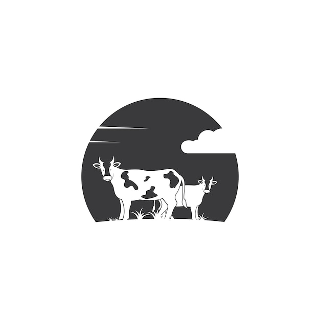 Vector cow logo vector illustration templat design