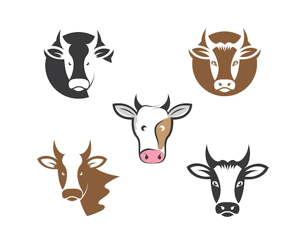 Cow logo vector illustration templat