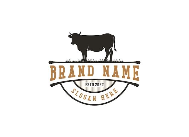 Cow logo with the title'brand name '