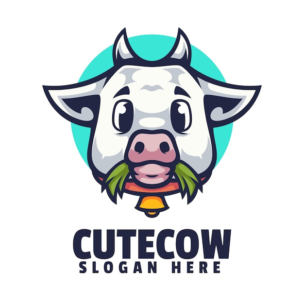 A cow logo with the title'cute cow '