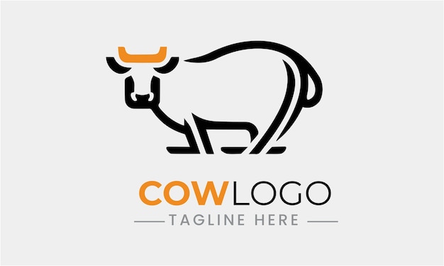 Cow milk animal farm beef minimalist modern logo icon symbol vector design template idea