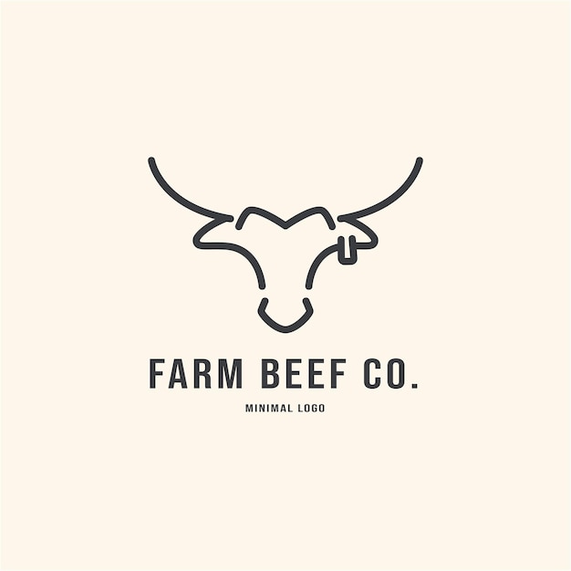 Vector cow minimalis logo
